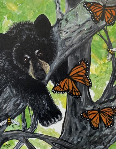 Image of Black Bear, Bees, and Viceroy Butterflies by Amanda Wangler from Winchester